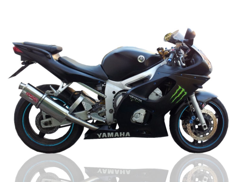 Egzoz ile uyumlu Yamaha Yzf R6 1999-2002, Trioval, Egzoz yasal, onaylı, çıkarılabilir db killer ve bağlantı borulu susturucu 