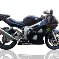 Egzoz ile uyumlu Yamaha Yzf R6 1999-2002, Trioval, Egzoz yasal, onaylı, çıkarılabilir db killer ve bağlantı borulu susturucu 