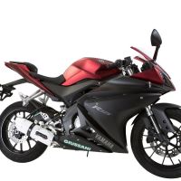 Egzoz ile uyumlu Yamaha Yzf-R 125 2014-2016, Albus Ceramic, Onaylanmış ve yasal, çıkarılabilir db öldürücü dahil tam sistem egzozu 
