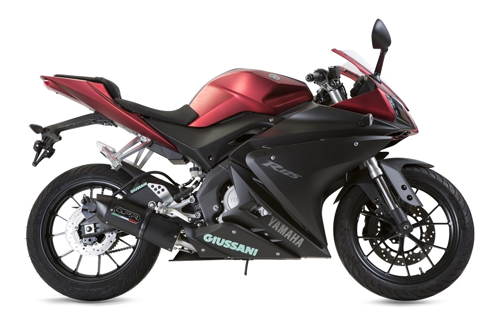 Exhaust compatible with Yamaha Yzf-R 125 2017-2018, Furore Evo4 Nero, full system exhaust legal for UK and non-EU countries including removable db killer 