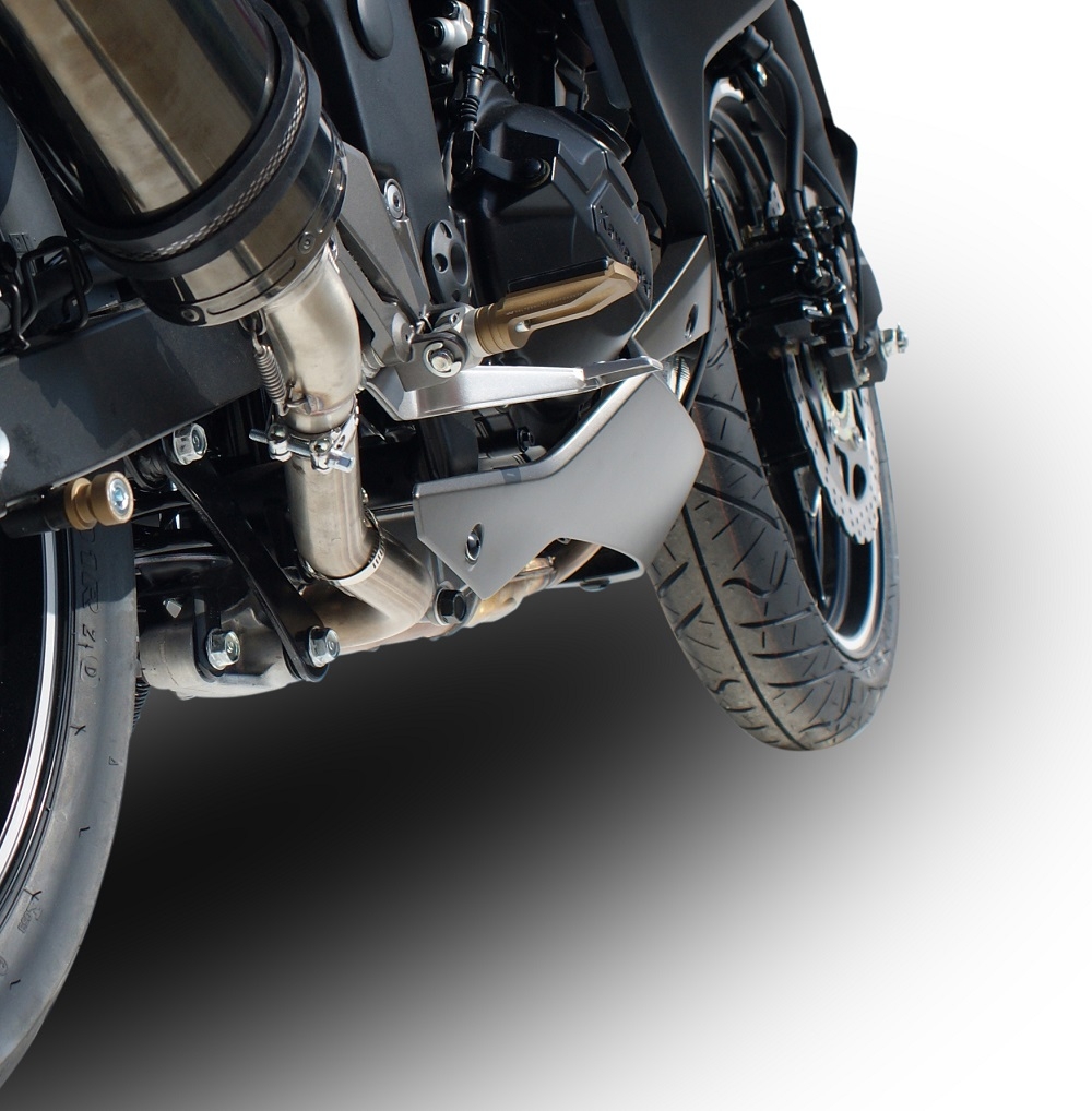 Exhaust compatible with Kawasaki Z 300 2014-2017, Albus Ceramic, Homologated legal slip-on exhaust including removable db killer and link pipe 