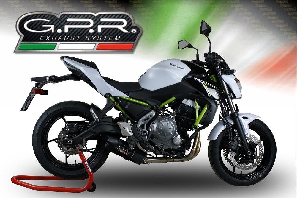 Exhaust compatible with Kawasaki Z 650 2021-2022, Furore Evo4 Nero, full system exhaust legal for UK and non-EU countries including removable db killer 