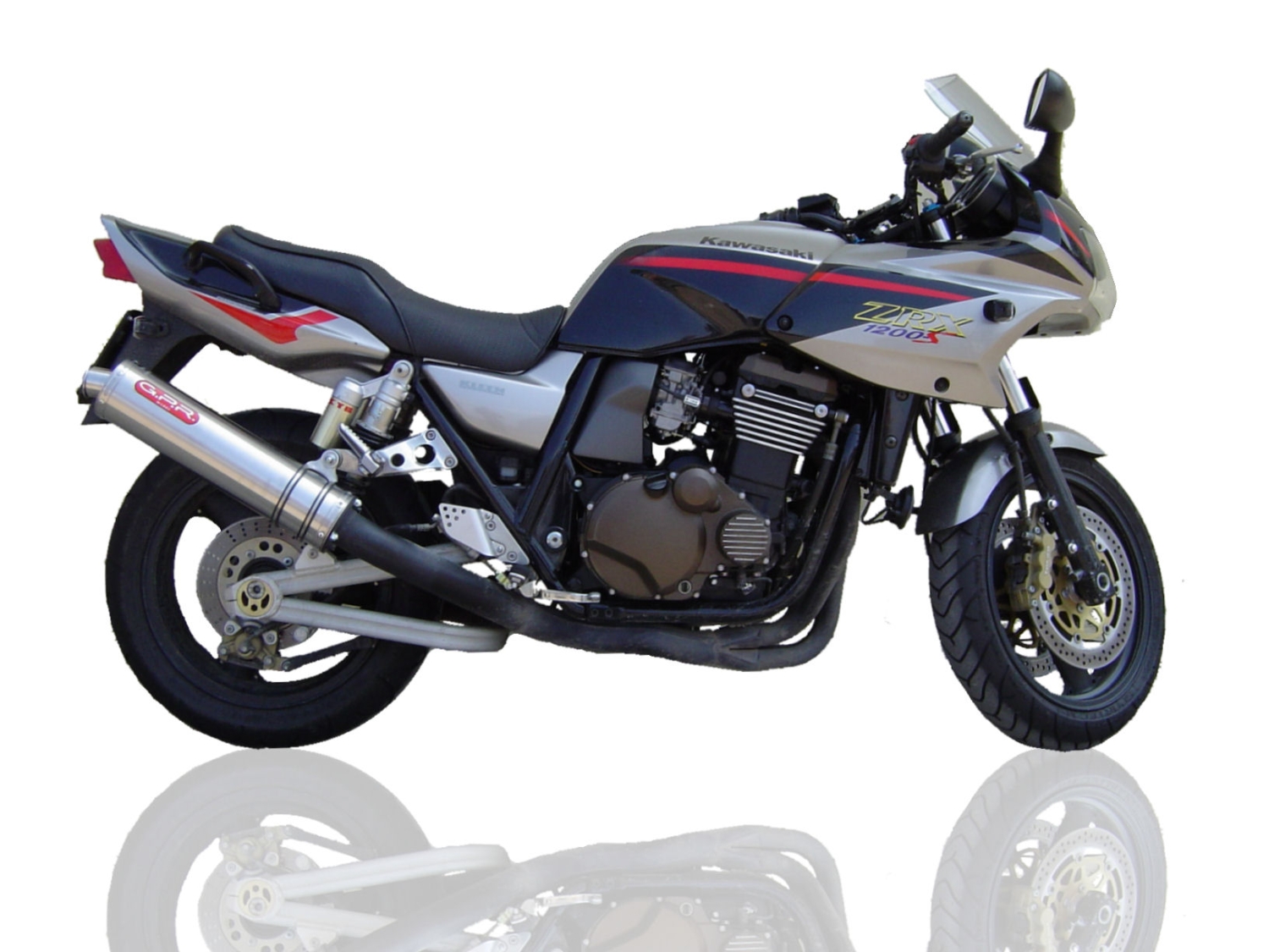 Egzoz ile uyumlu Kawasaki Zrx-1200 2002-2008, Inox Tondo, Homologe sistem Cıvatalı flanş bağlantılı çift susturucu 