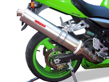 Exhaust compatible with Kawasaki ZX-12R 2000-2006, Inox Tondo, Homologated legal bolt-on silencer including removable db killer 