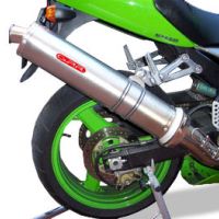 Exhaust compatible with Kawasaki ZX-12R 2000-2006, Inox Tondo, Homologated legal bolt-on silencer including removable db killer 