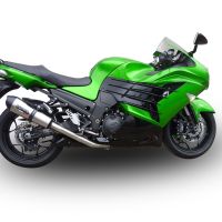 GPR exhaust compatible with  Kawasaki Zzr 1400 2012-2016, New Grand Prix Evo Titanium, Dual Homologated legal slip-on exhaust including removable db killers and link pipes 