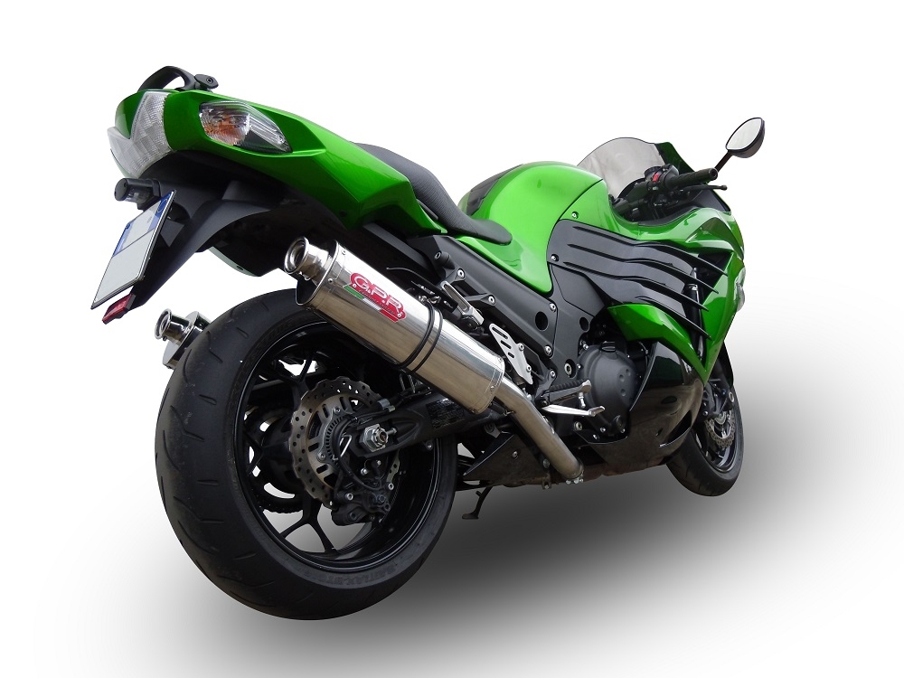 Egzoz ile uyumlu Kawasaki Zzr 1400 2017-2022, Trioval, Homologe sistem Double Susturucu ve özel bağlantı borusu 