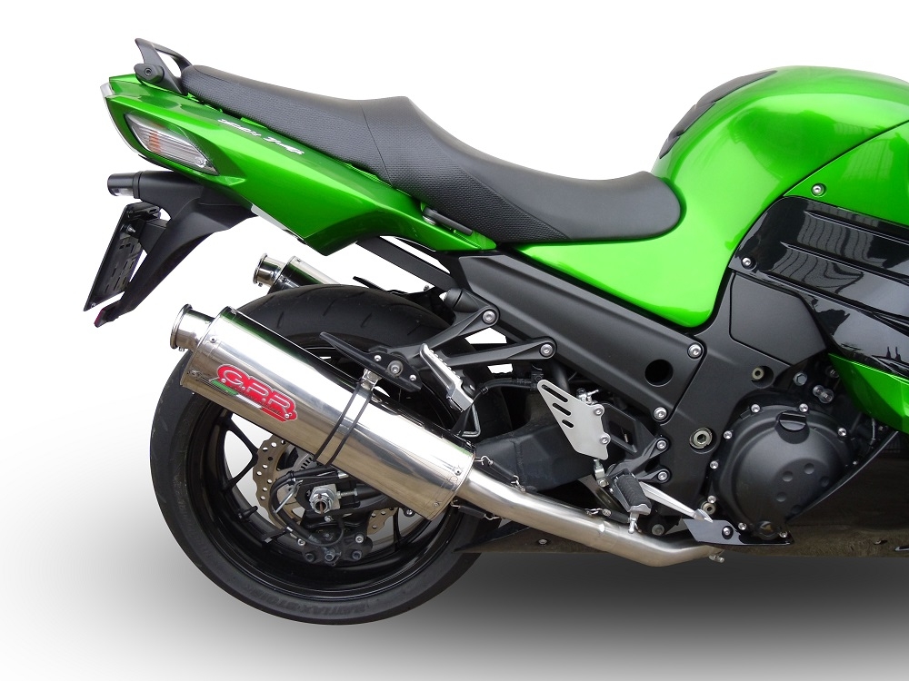 Egzoz ile uyumlu Kawasaki Zzr 1400 2017-2022, Trioval, Homologe sistem Double Susturucu ve özel bağlantı borusu 