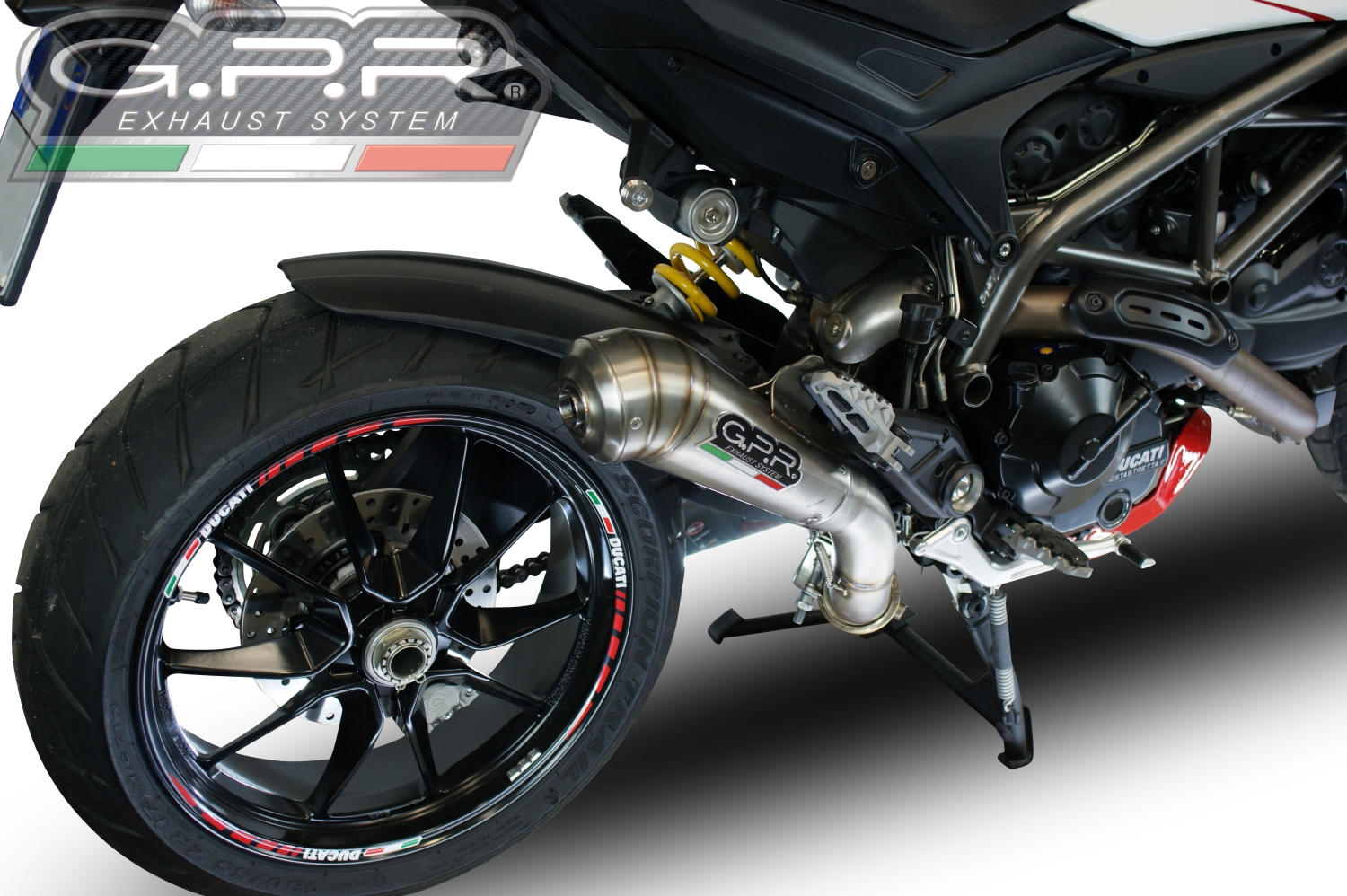 Egzoz ile uyumlu Ducati Hyperstrada -Hypermotard 939 EURO 4 2016-2019, Powercone Evo, Onaylanmış ve yasal, çıkarılabilir db öldürücü dahil tam sistem egzozu 