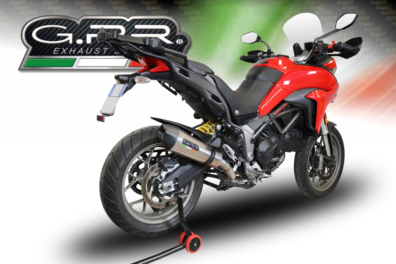 GPR exhaust compatible with  Ducati Multistrada 950 2017-2020, New Grand Prix Evo Titanium, Mid-full system exhaust legal for UK and non-EU markets including removable db killer 