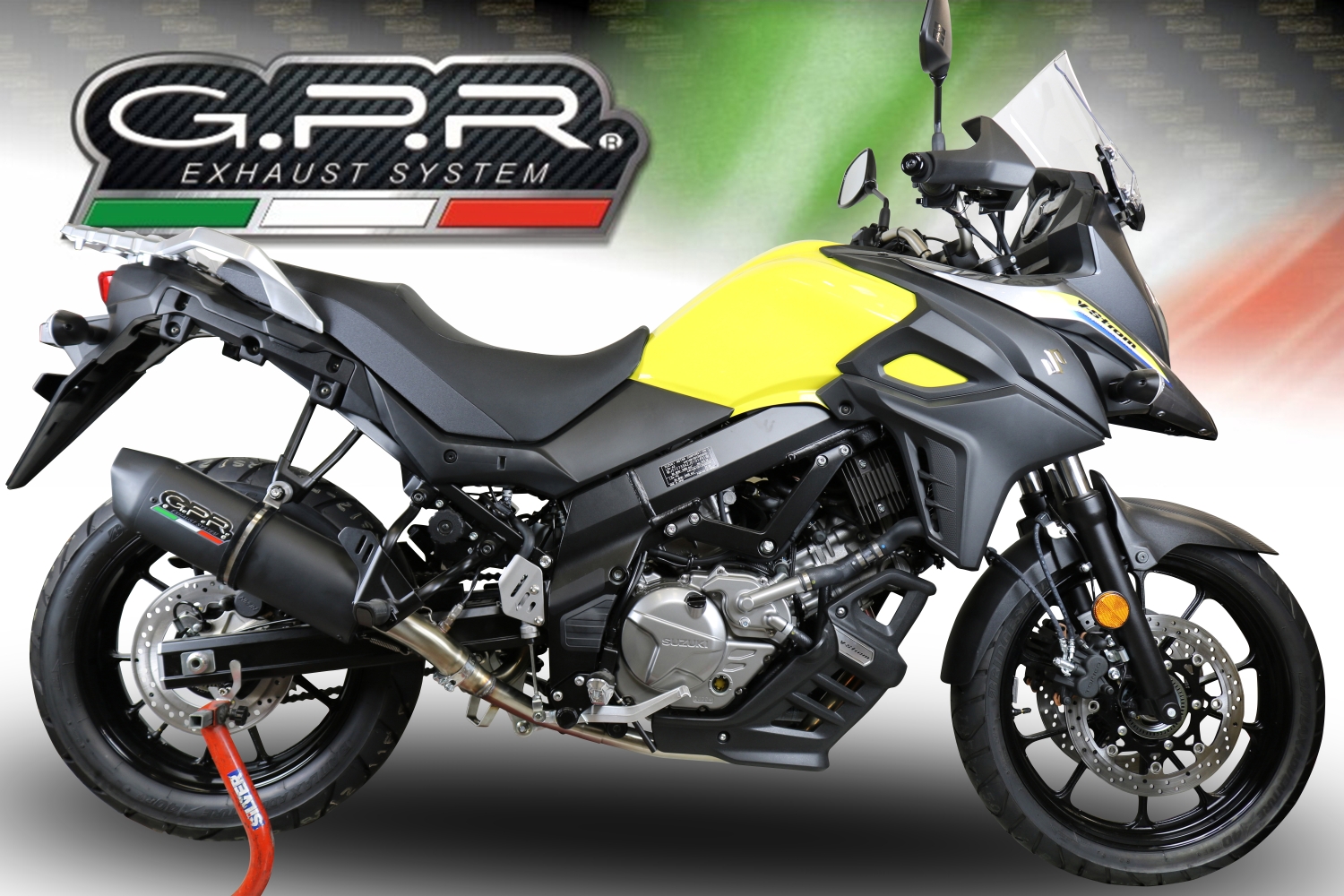 Egzoz ile uyumlu Suzuki V-Strom 650 2021-2025, Furore Evo4 Poppy, Çıkarılabilir db öldürücü ve bağlantı borusu dahil AB dışı pazarlar için yasal olan orta tam sistem egzozu 