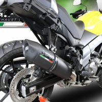 Egzoz ile uyumlu Suzuki V-Strom 650 2021-2025, Furore Evo4 Nero, Çıkarılabilir db öldürücü ve bağlantı borusu dahil AB dışı pazarlar için yasal olan orta tam sistem egzozu 