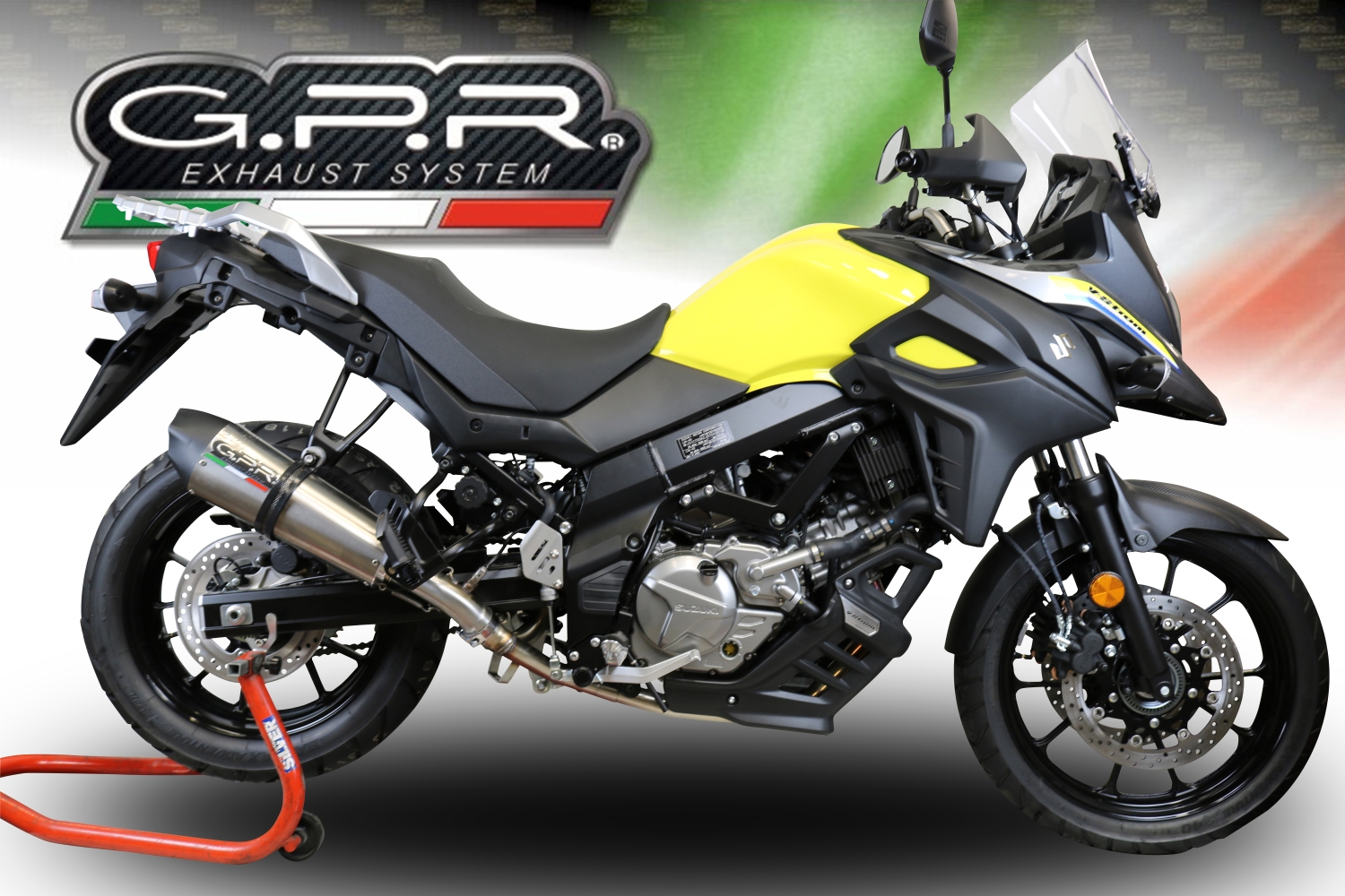 GPR exhaust compatible with  Suzuki V-Strom 650 2021-2025, New Grand Prix Evo Titanium, Mid-full system exhaust legal for UK and non-EU markets including removable db killer 