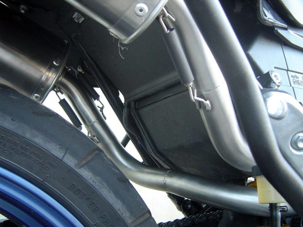 Egzoz ile uyumlu Aprilia Pegaso Strada 650 2005-2011, Trioval, Homologe sistem Double Susturucu ve özel bağlantı borusu 