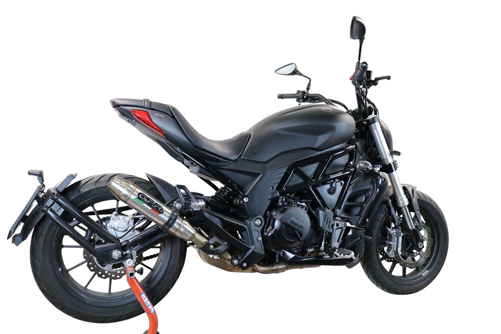 Egzoz ile uyumlu Benelli 502 C 2019-2020, Deeptone Inox, Egzoz yasal, onaylı, çıkarılabilir db killer ve bağlantı borulu susturucu 