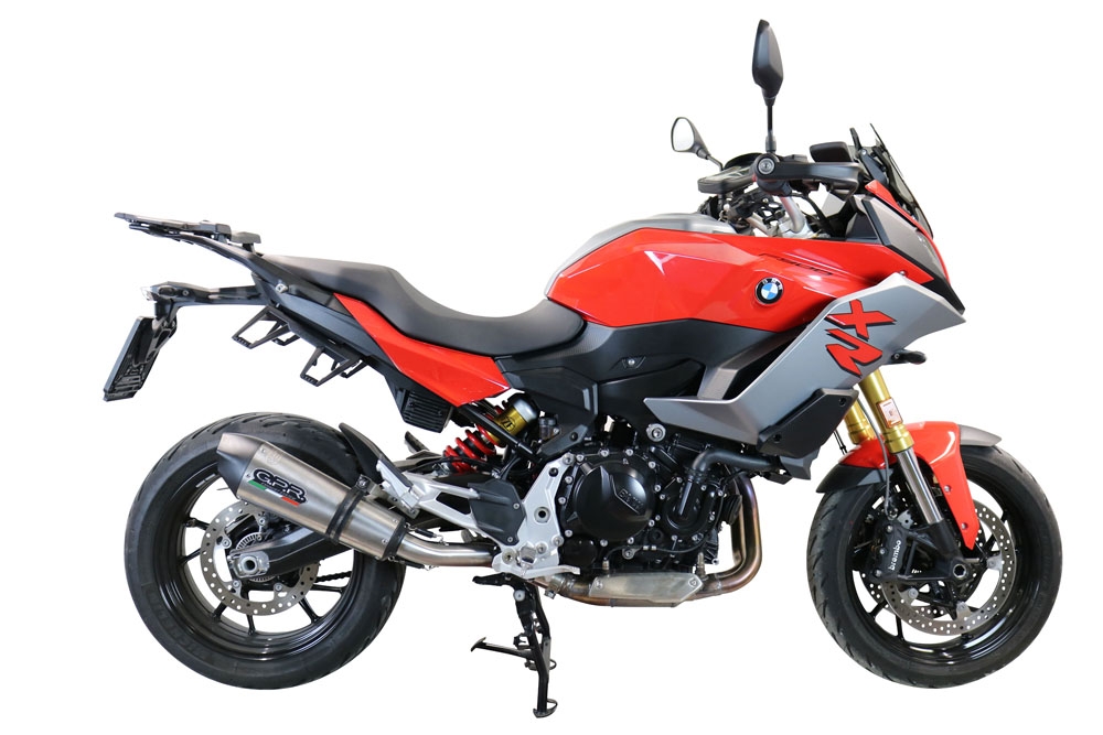 GPR exhaust compatible with  Bmw F 900 XR-R 2020-2025, New Grand Prix Evo Titanium, Homologated legal slip-on exhaust including removable db killer and link pipe 