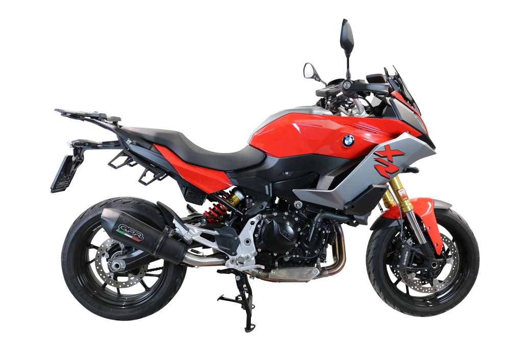 GPR exhaust compatible with  Bmw F 900 XR-R 2020-2025, New Grand Prix Evo Black Titanium, Homologated legal slip-on exhaust including removable db killer and link pipe 