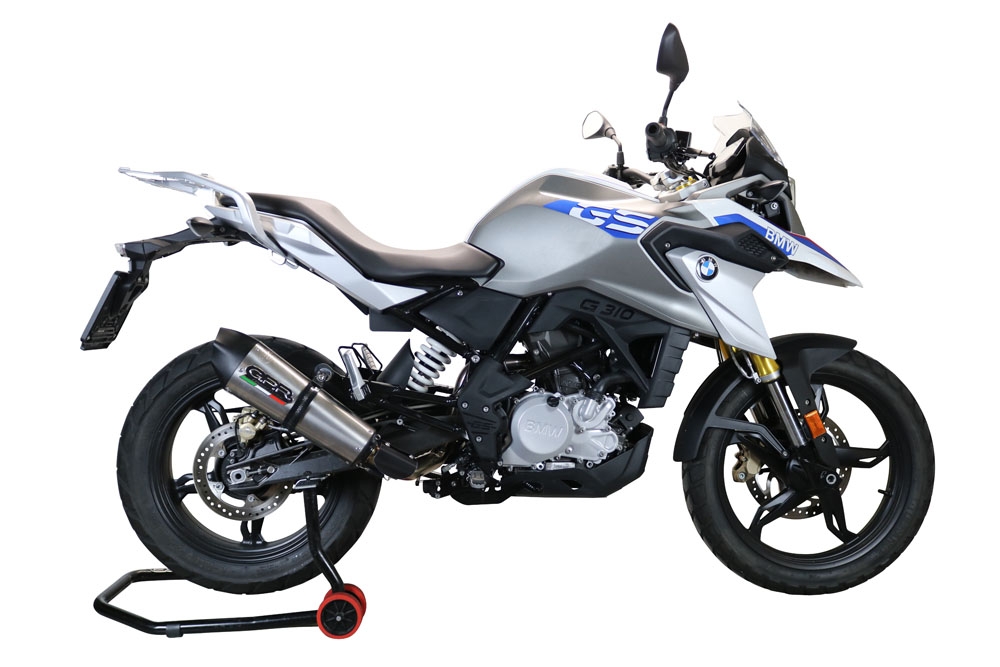 GPR exhaust compatible with  Bmw G 310 Gs 2017-2021, New Grand Prix Evo Titanium, full system exhaust legal for UK and non-EU countries including removable db killer 