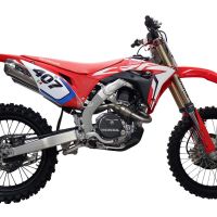 Egzoz ile uyumlu Honda Crf 250 R 2018-2021, Pentacross Full Titanium, Motokros sitem ile FIM Dbkiller Tam hat, susturucular artı toplayıcı 