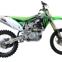 Exhaust compatible with Kawasaki Kx 450 F 2012-2015, Pentacross Titanium, Racing full system exhaust, including removable db killer/spark arrestor 