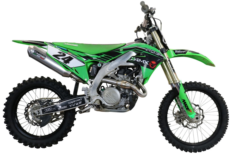 Exhaust compatible with Kawasaki Kx 450 X 2019-2020, Pentacross Inox, Racing full system exhaust, including removable db killer/spark arrestor 