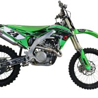 Exhaust compatible with Kawasaki Kx 450 X 2019-2020, Pentacross Inox, Racing full system exhaust, including removable db killer/spark arrestor 