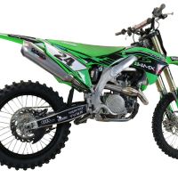 Exhaust compatible with Kawasaki Kx 450 X 2019-2020, Pentacross Inox, Racing full system exhaust, including removable db killer/spark arrestor 