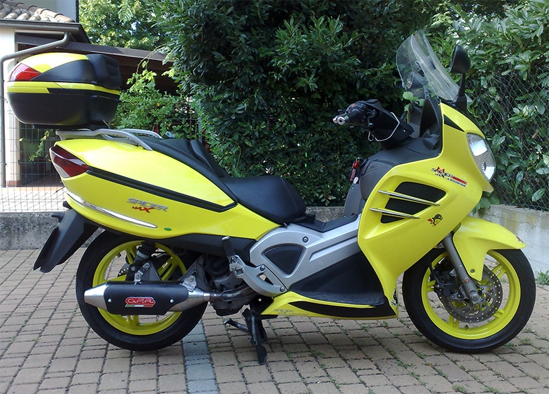 Egzoz ile uyumlu Malaguti Spidermax 500 GT 2004-2011, Power Bomb, Egzoz yasal, onaylı, çıkarılabilir db killer ve bağlantı borulu susturucu 
