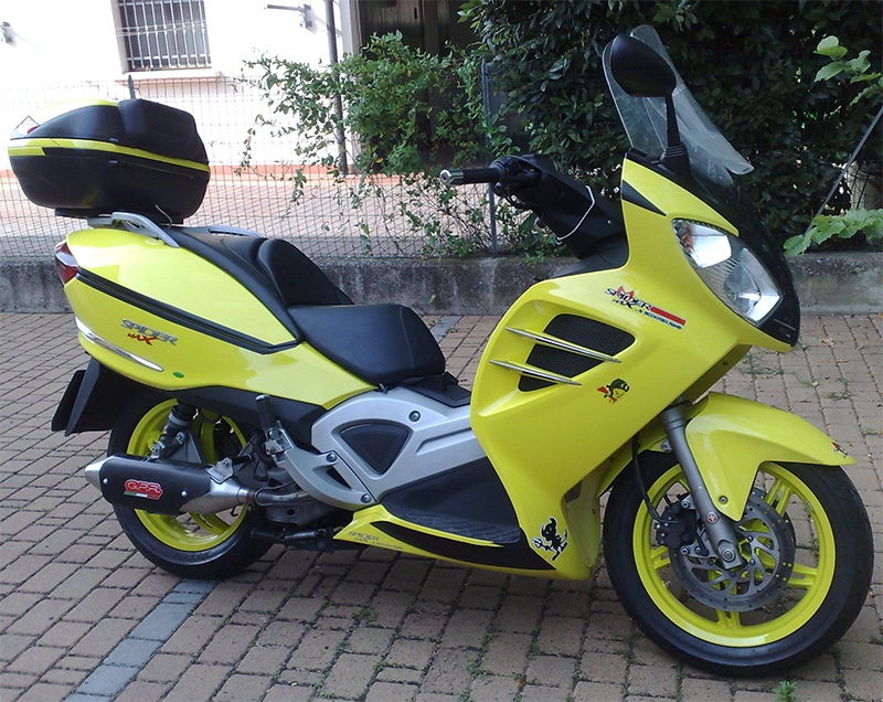 Egzoz ile uyumlu Malaguti Spidermax 500 GT 2004-2011, Power Bomb, Egzoz yasal, onaylı, çıkarılabilir db killer ve bağlantı borulu susturucu 