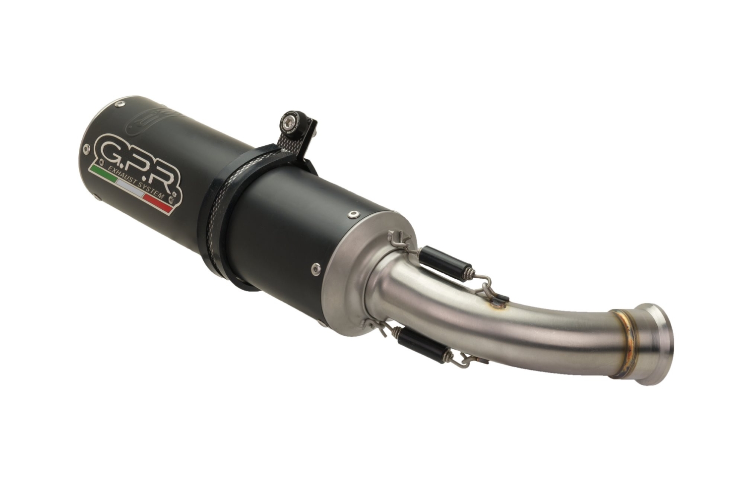 Egzoz ile uyumlu Benelli Bn 125 2021-2024, M3 Black Titanium, Yalnızca gürültü için onaylanan sistem, AB dışındaki pazarlar için geçerlidir Tam hat, susturucu artı toplayıcı 