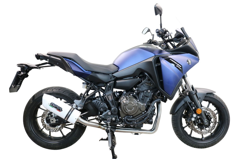 Exhaust compatible with Yamaha Tracer 700 GT 2019-2020, Albus Ceramic, full system exhaust legal for UK and non-EU countries including removable db killer 