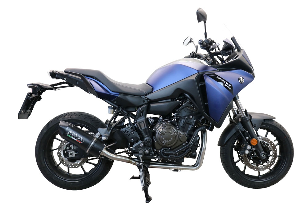Exhaust compatible with Yamaha Tracer 7 2021-2024, Furore Nero, full system exhaust legal for UK and non-EU countries including removable db killer 