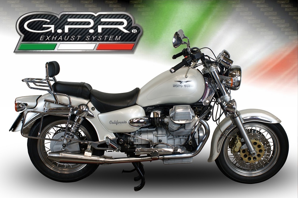 Egzoz ile uyumlu Moto Guzzi California 1100 Special-Stone-Sport-Ev-Alu 1997-2005, Vintacone, Homologe sistem Double Susturucu ve özel bağlantı borusu 