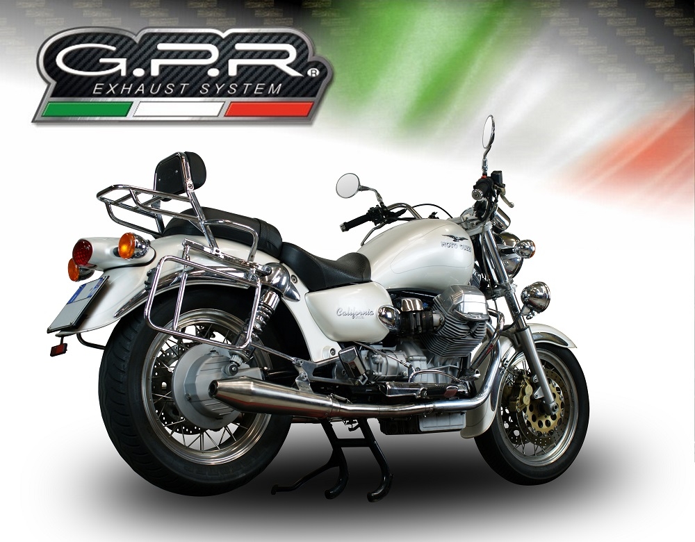 Egzoz ile uyumlu Moto Guzzi California 1100 Special-Stone-Sport-Ev-Alu 1997-2005, Vintacone, Homologe sistem Double Susturucu ve özel bağlantı borusu 
