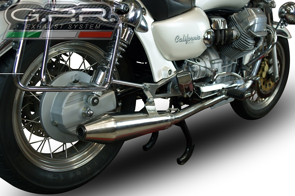 Egzoz ile uyumlu Moto Guzzi California 1100 Special-Stone-Sport-Ev-Alu 1997-2005, Vintacone, Homologe sistem Double Susturucu ve özel bağlantı borusu 