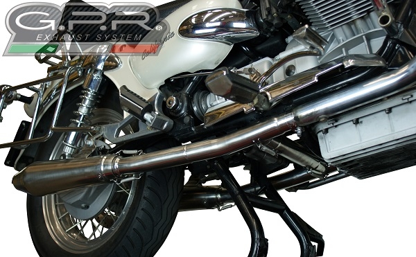 Egzoz ile uyumlu Moto Guzzi California 1100 Special-Stone-Sport-Ev-Alu 1997-2005, Vintacone, Homologe sistem Double Susturucu ve özel bağlantı borusu 