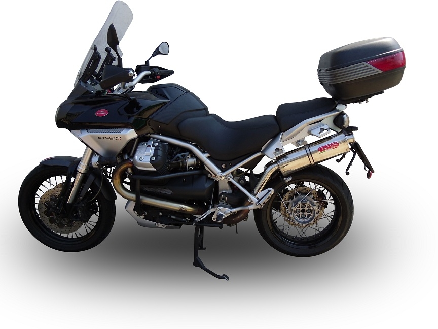 Egzoz ile uyumlu Moto Guzzi Stelvio 1200 8V 2011-2017, Trioval, Egzoz yasal, onaylı, çıkarılabilir db killer ve bağlantı borulu susturucu 
