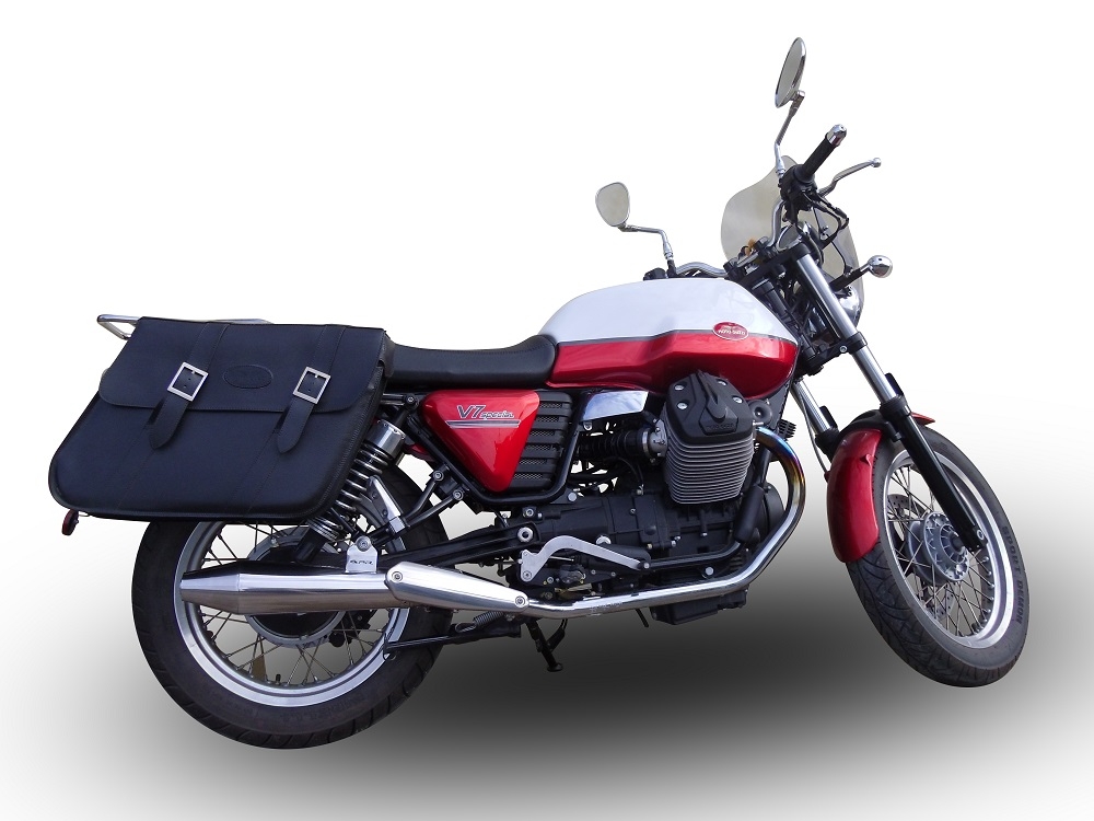 Egzoz ile uyumlu Moto Guzzi V7 (I - II) - Stone - Special 2012-2016, Vintacone , Homologe sistem Double Susturucu ve özel bağlantı borusu 