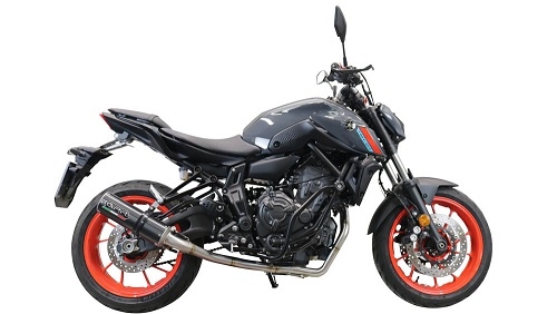 Exhaust compatible with Yamaha Mt-07 2021-2024, M3 Black Titanium, full system exhaust legal for UK and non-EU countries including removable db killer 