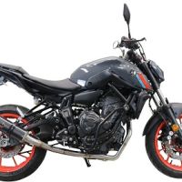 Exhaust compatible with Yamaha Mt-07 2021-2024, M3 Black Titanium, full system exhaust legal for UK and non-EU countries including removable db killer 