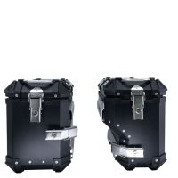 GPR TECH compatible with  Bmw F 750 Gs 2021/2024 e5 GPR TECH Pair of side cases aluminum made with contoured right side, black color with specific pannier holder Capacity 38 LT. + 32 LT.