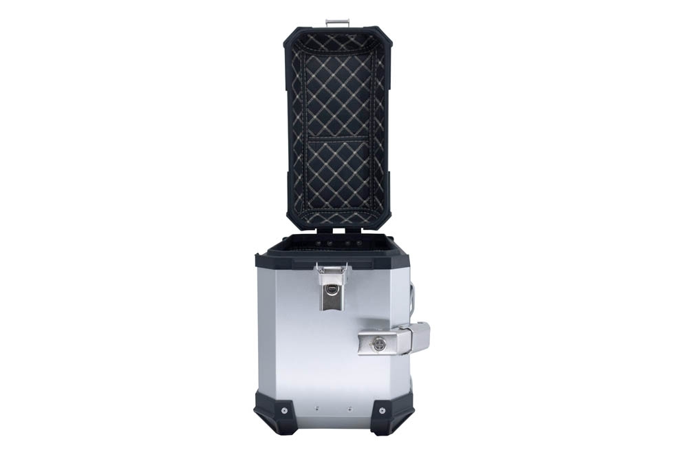 GPR TECH compatible with  Benelli Trk 502 X 2021/2024 e5 GPR TECH Pair of side cases aluminum made, silver color with specific pannier holder Capacity 38 LT. + 38 LT.
