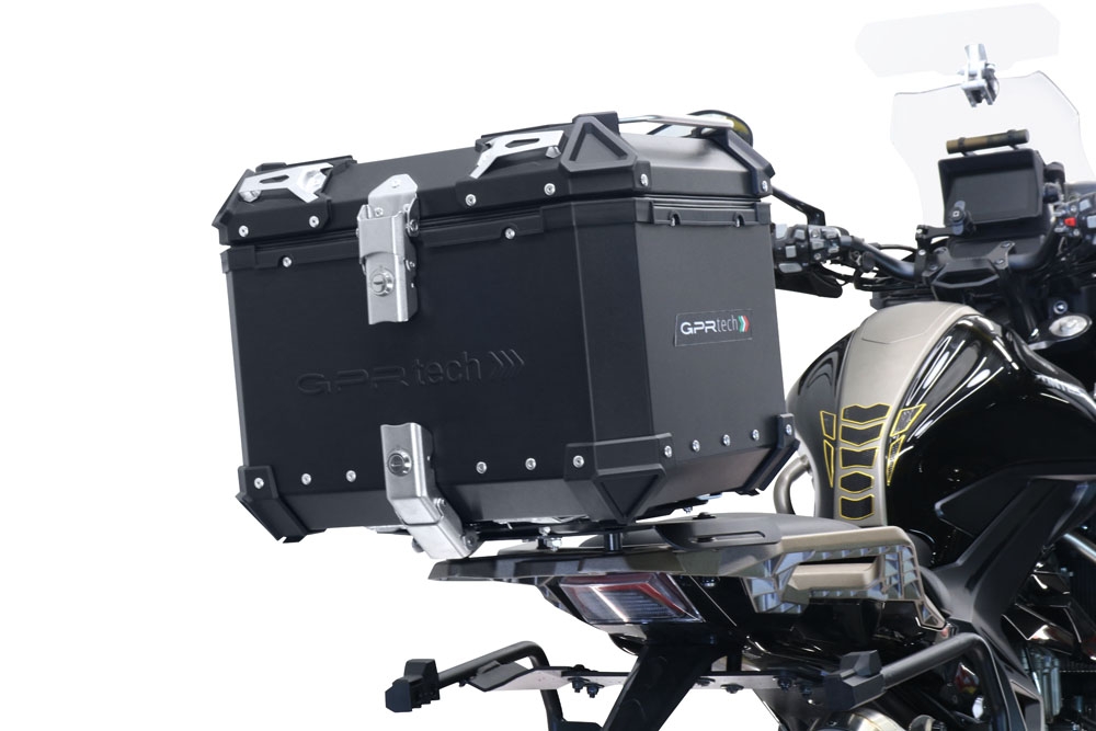 Topkoffer GPR TECH compatibel met  Zontes 350 T1 ADV 2022/2024 e5 Alüminyum üst kasa, siyah renk ve özel plaka dahildir Kapasite Litre 45
