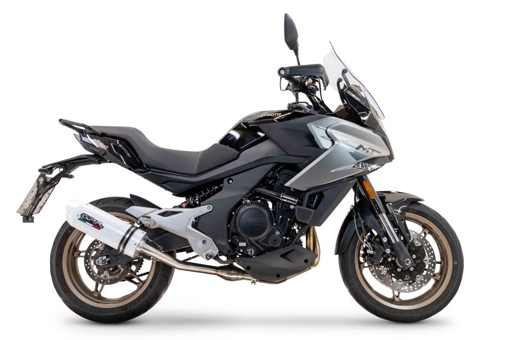 Egzoz ile uyumlu Cf Moto 700 Mt 2023-2024, Albus Ceramic, Onaylı egzoz, bağlantı borusu ve çıkarılabilir db öldürücü dahil Avrupa DIŞI pazarlar için yasal 