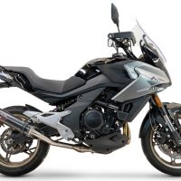 Exhaust compatible with Cf Moto 700 Mt 2023-2024, M3 Poppy , Slip-on exhaust legal for UK and non-EU markets including link pipe and removable db killer 