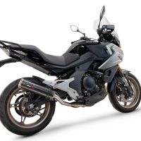 Exhaust compatible with Cf Moto 700 Mt 2023-2024, M3 Poppy , Slip-on exhaust legal for UK and non-EU markets including link pipe and removable db killer 