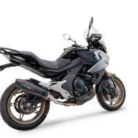 GPR exhaust compatible with  Cf Moto 700 Mt 2023-2024, New Grand Prix Evo Black Titanium, Slip-on exhaust legal for UK and non-EU markets including link pipe and removable db killer 