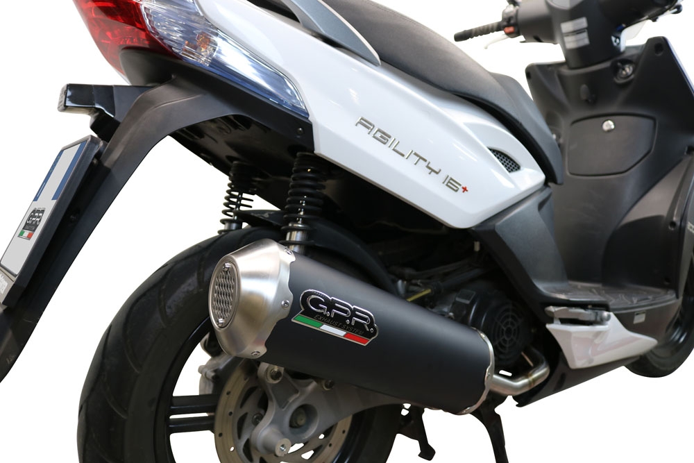 Egzoz ile uyumlu Kymco Agility 200 - I.E. R16 - Plus 2010-2014, Evo4 Road, Onaylanmış ve yasal, çıkarılabilir db öldürücü dahil tam sistem egzozu 