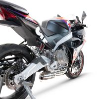 Egzoz ile uyumlu Aprilia RS 457 2024-2025, Ghost Inox, Yalnızca gürültü için onaylanan sistem, AB dışındaki pazarlar için geçerlidir Tam hat, susturucu artı toplayıcı 