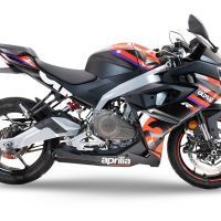 Egzoz ile uyumlu Aprilia RS 457 2024-2025, Ghost Inox, Yalnızca gürültü için onaylanan sistem, AB dışındaki pazarlar için geçerlidir Tam hat, susturucu artı toplayıcı 